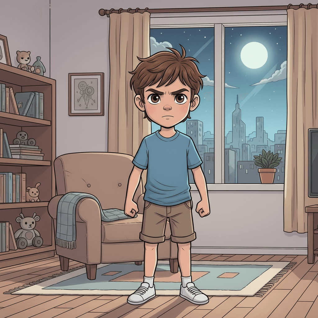 Georges was a special little boy. Unlike other kids, he had amazing superpowers! He could fly, shoot laser beams from his hands, and even see through walls.