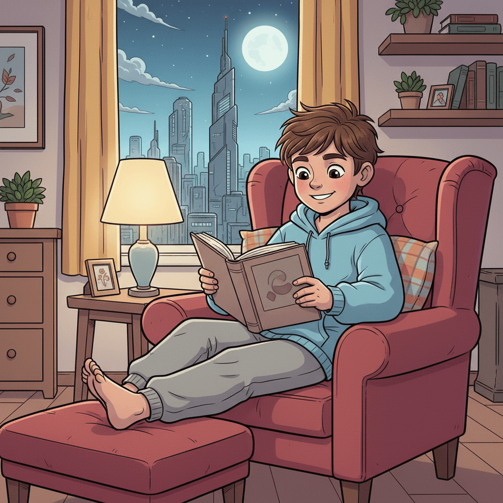 When the excitement was over, Georges returned home, happy to have used his powers to help others. He knew that being a superhero was hard work, but he was glad he could make a difference in his city.