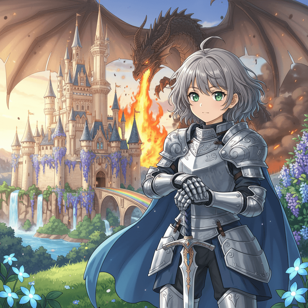 One day, while on patrol, Zara saw a huge dragon flying towards the castle! She knew she had to act quickly to defend her kingdom.