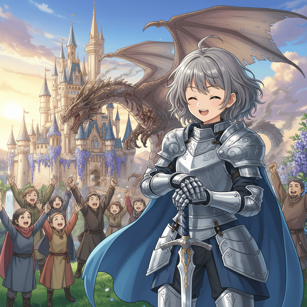 With one final roar, the dragon turned and fled, unable to continue the fight. Zara stood tall, victorious. The kingdom was safe thanks to her bravery!