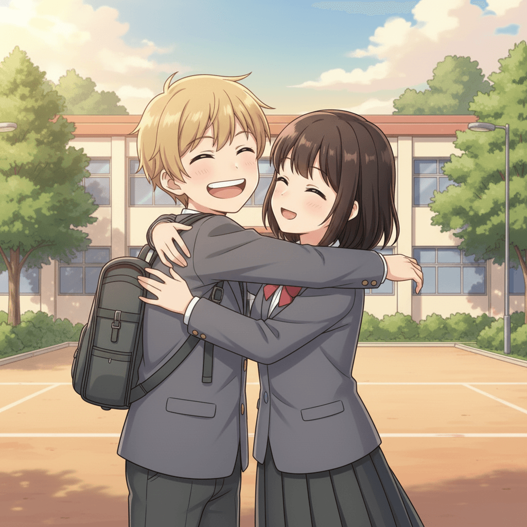 The next day, Yan's teacher gave him a special award for being so kind and caring towards his classmates. Yan felt proud of himself and couldn't wait to go back to school again.