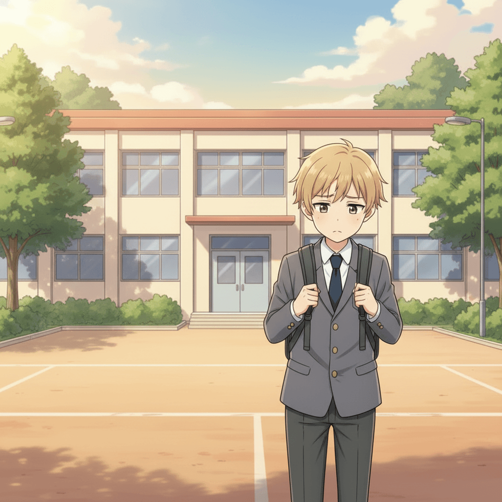 It was Yan's first day of school. He was a little nervous, but also excited to make new friends.