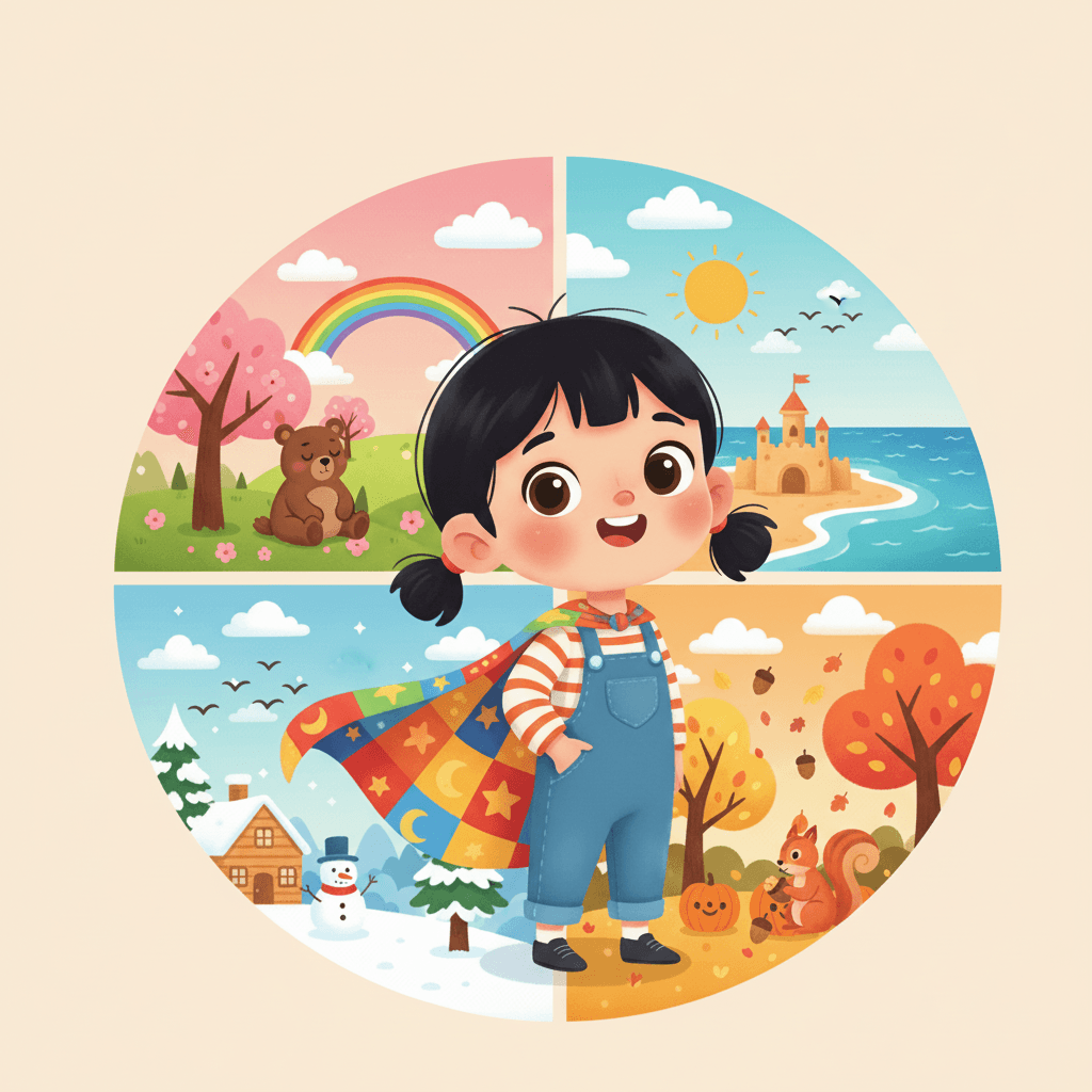 Some animals change with the seasons too! Bears hibernate in winter, birds fly south, and squirrels collect food. Lou learns how nature is always changing and growing.