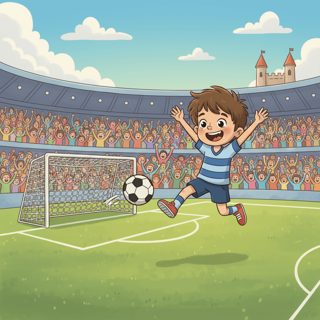 Toto's hard work paid off, and he became one of the best players on his team. He loved the excitement of scoring goals and winning matches.