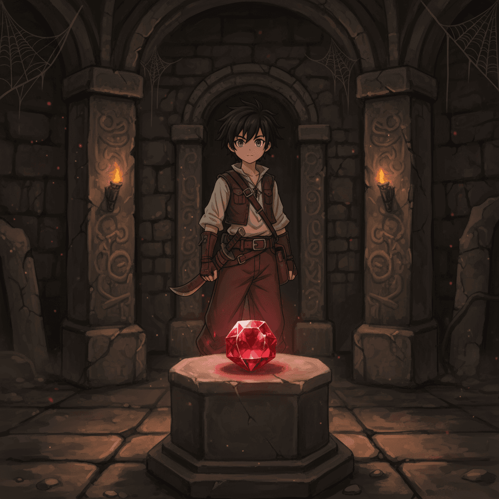 At last, George reached the inner sanctum of the temple, where a breathtaking sight awaited him. There, on a ornate pedestal, lay the ruby, its crimson hue glimmering in the faint light. Overcome with a sense of triumph, George reached out to claim his prize.