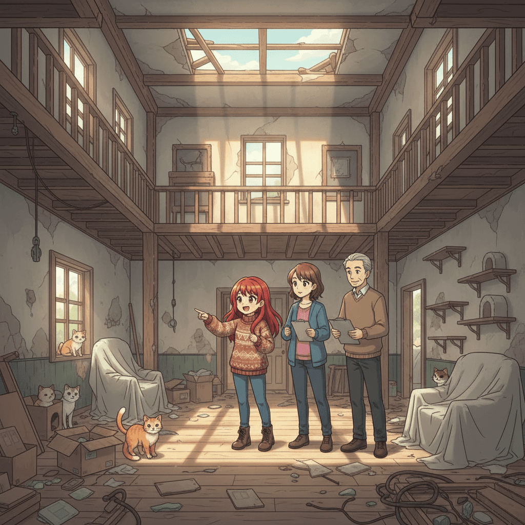 Salma's parents listened closely as she shared her plan. They were impressed by her compassion and agreed to help her find a suitable building to use as a cat shelter.