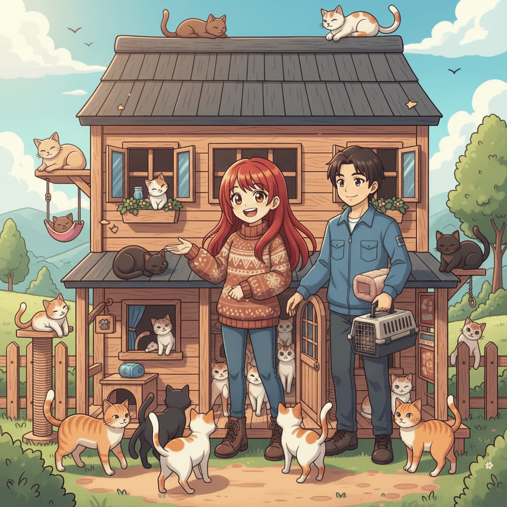 Salma spent every day at the shelter, caring for the cats and making sure they were safe and comfortable. She played with them, brushed their fur, and gave them all the love and attention they deserved.