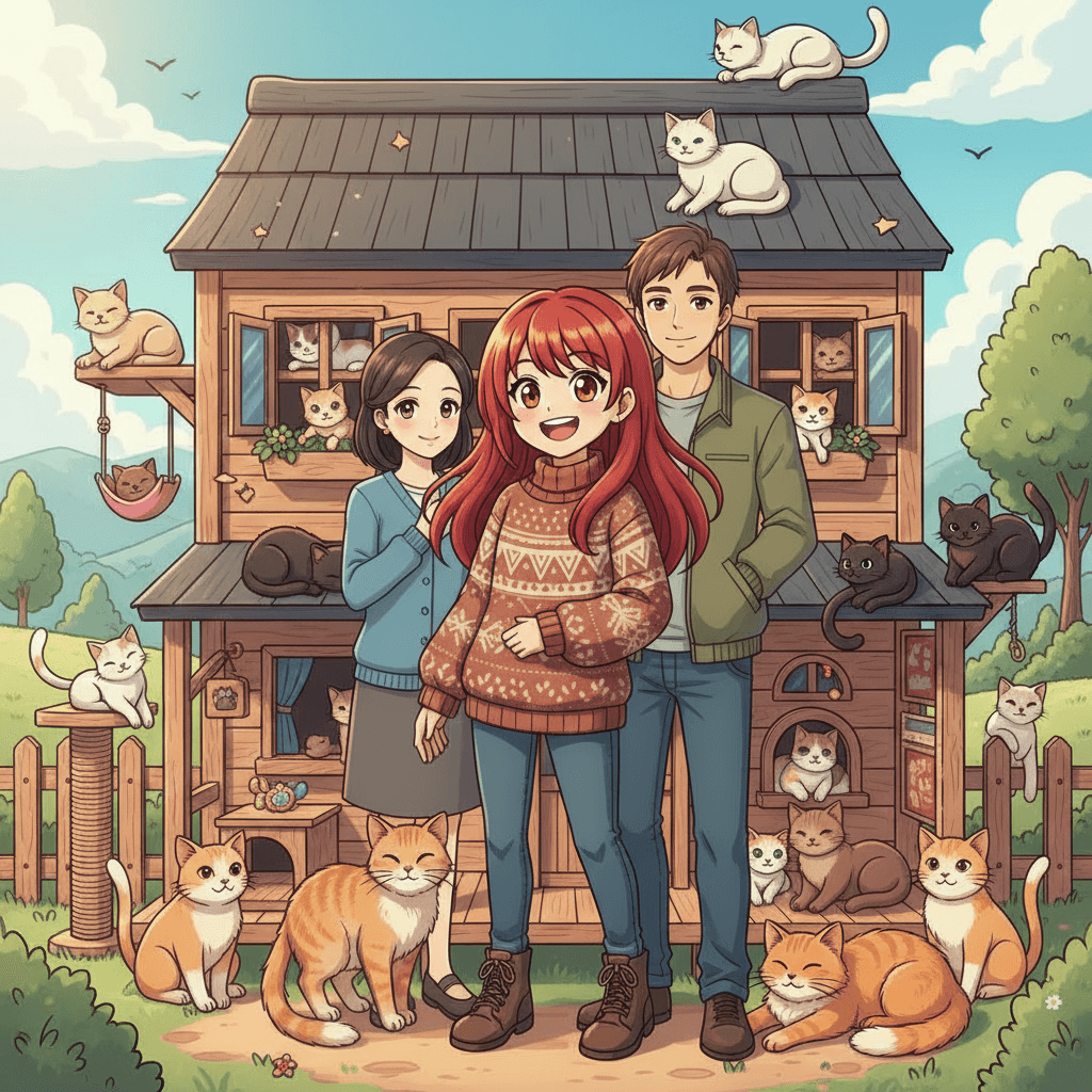 Salma's dream had become a reality. Thanks to her hard work and the support of her parents, the stray cats in her neighborhood now had a warm, safe place to call home. Salma couldn't wait to see how many more lives she could change in the years to come.fff