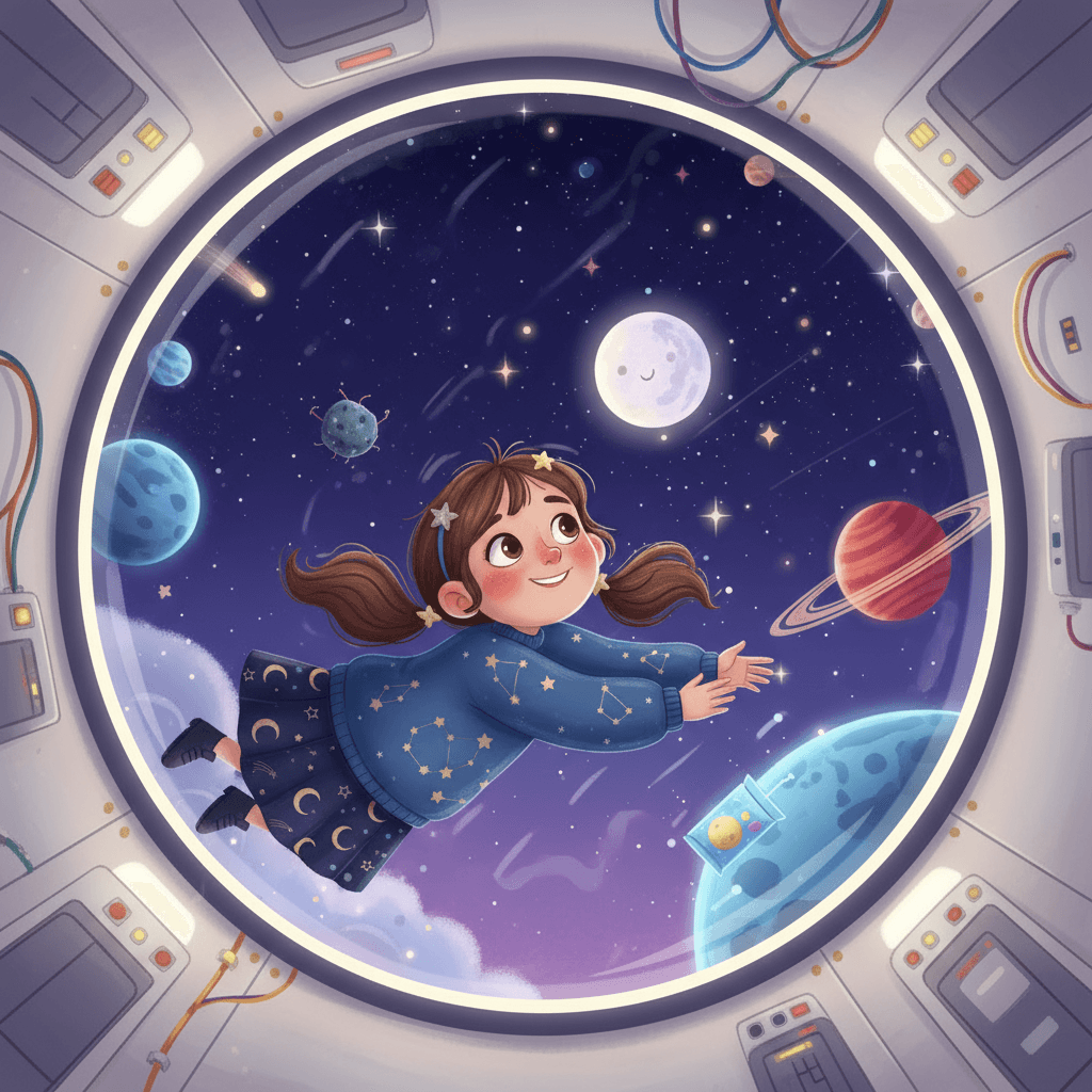 The launch was a success, and Lucie found herself floating weightlessly in the space station, gazing out at the Earth below. She had never felt more alive or more in awe of the beauty of our planet.