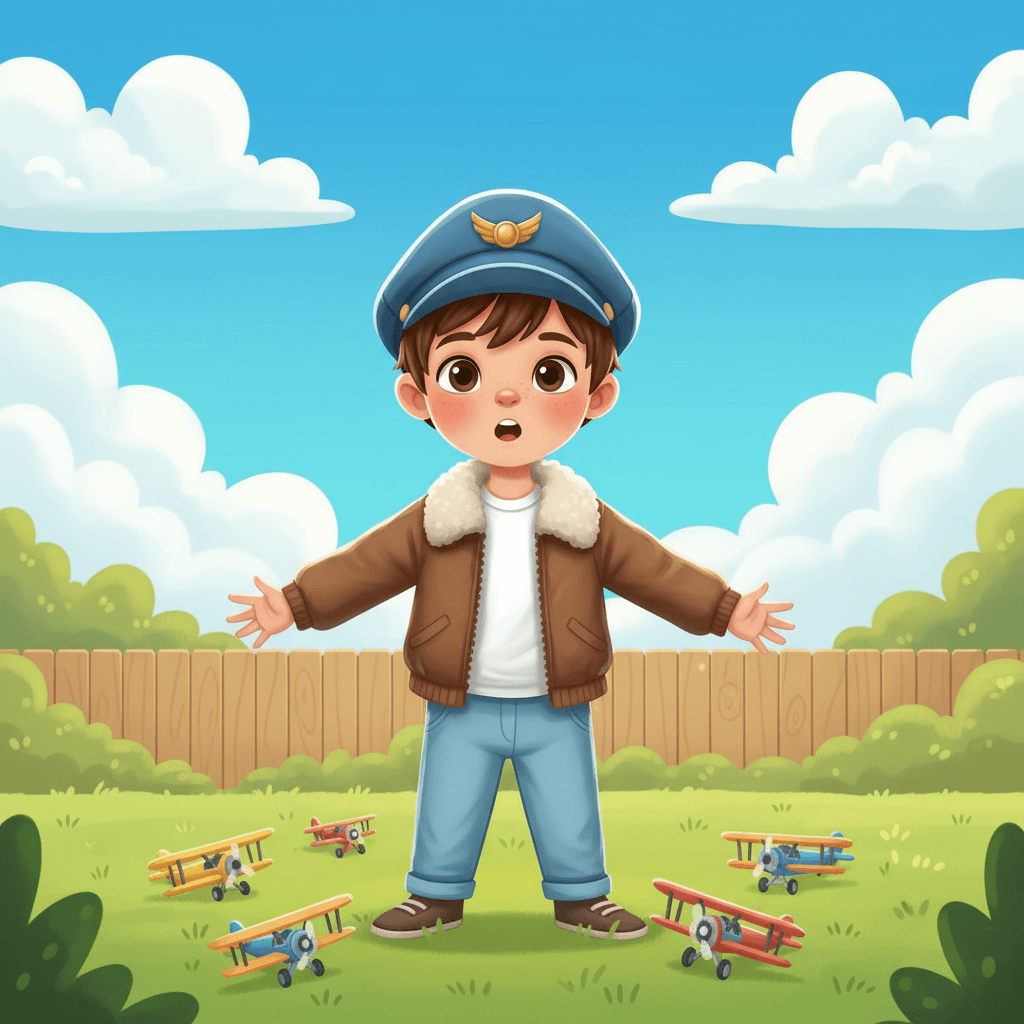 Meet Théo, a curious little boy who loved airplanes more than anything. He would spend hours looking up at the sky, watching planes soar high above. Théo dreamed of becoming a pilot one day.