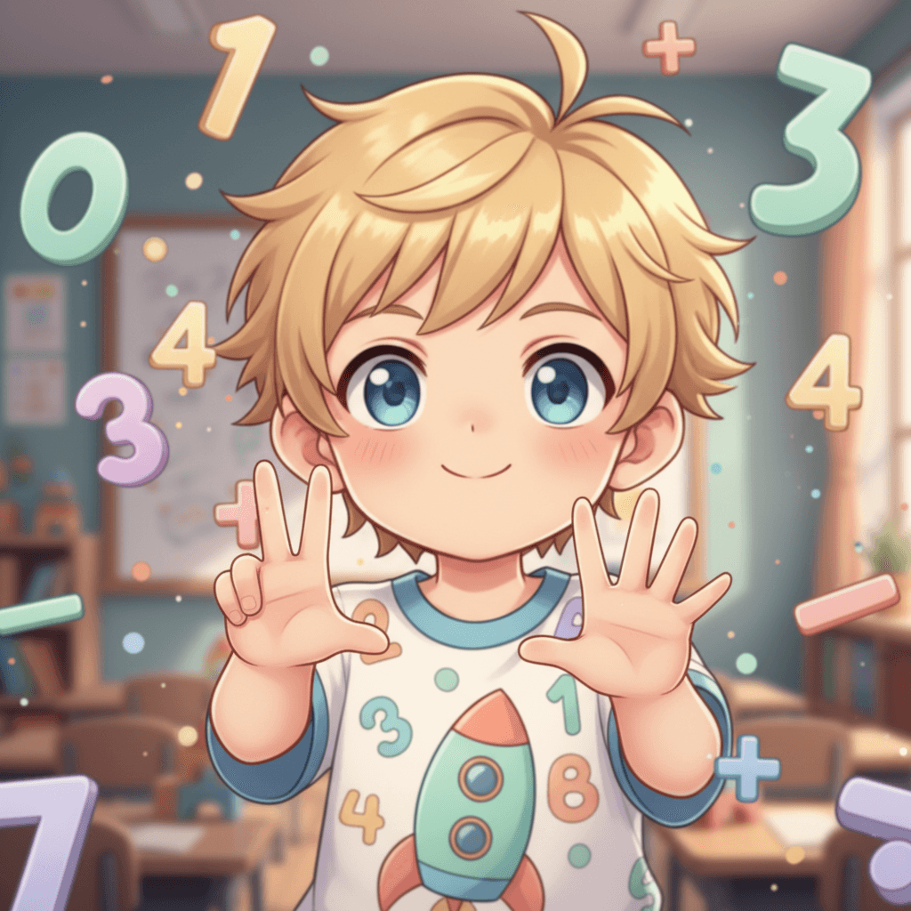 Sometimes I use my fingers to help me count. Adding and subtracting is like a fun game I'm learning to play!