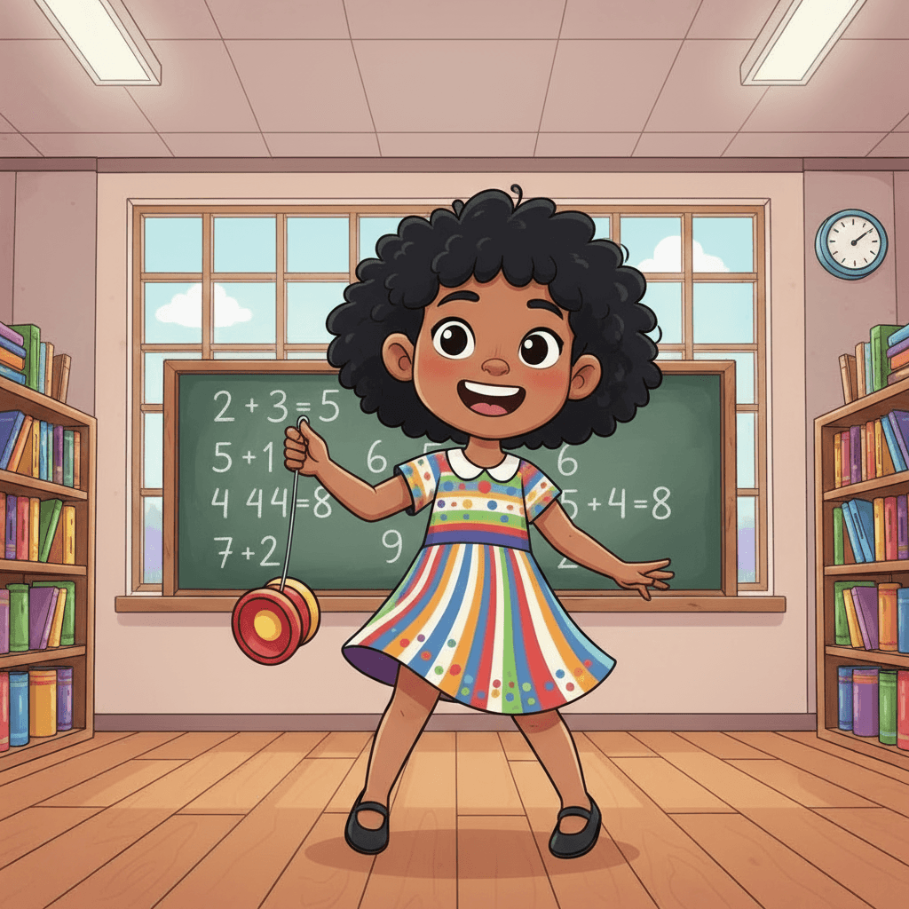 Hi, my name is Yoyo! I'm going to teach you some basic math today. Math is really fun and important to learn. Let's start with addition. Addition is when we put two numbers together to get a new number. We can do addition with small numbers, like 2 + 3. What do you think the answer is?