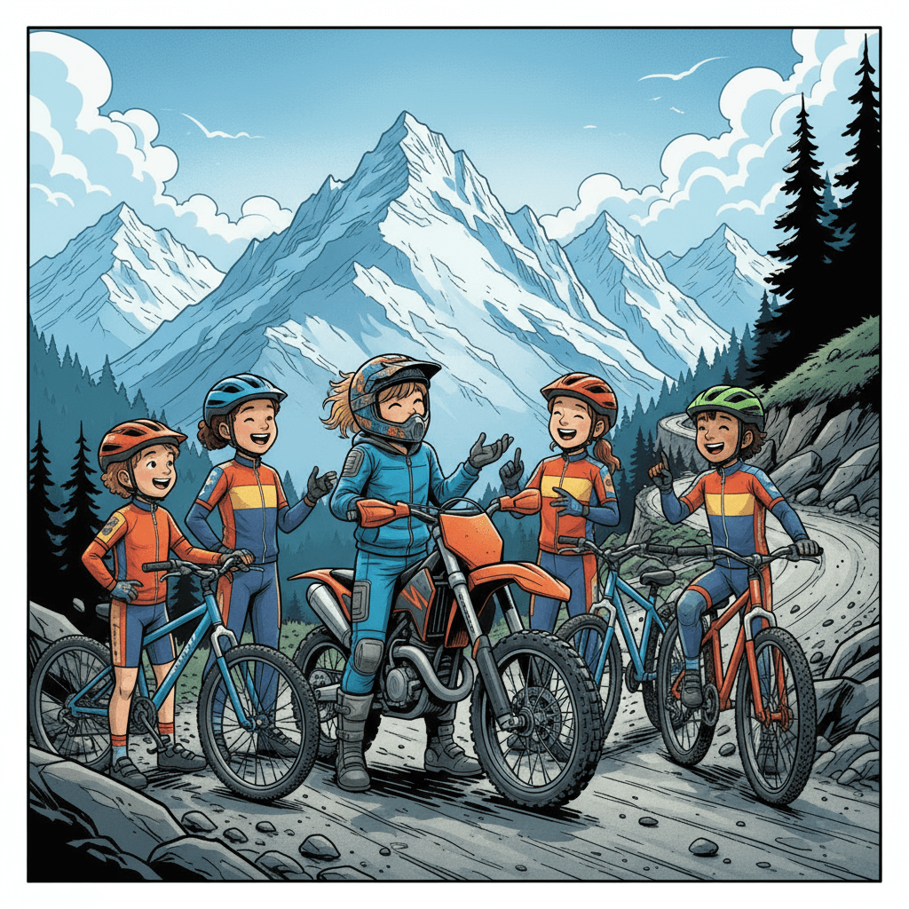 As the sun began to set, Mr. Giroud returned to the town at the base of the mountains, where he met up with a group of fellow cycling enthusiasts. They shared stories of their adventures, swapped tips, and made plans for their next excursion together. Mr. Giroud knew that he had found his tribe, a group of kindred spirits who shared his love for the outdoors and the thrill of the ride.