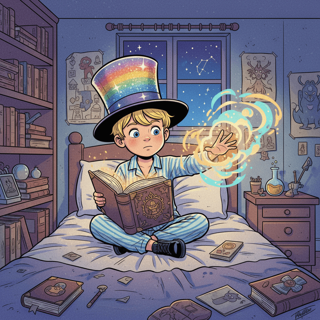 Every night, Noah would practice his magic, learning new spells from his special book and dreaming of all the adventures to come.