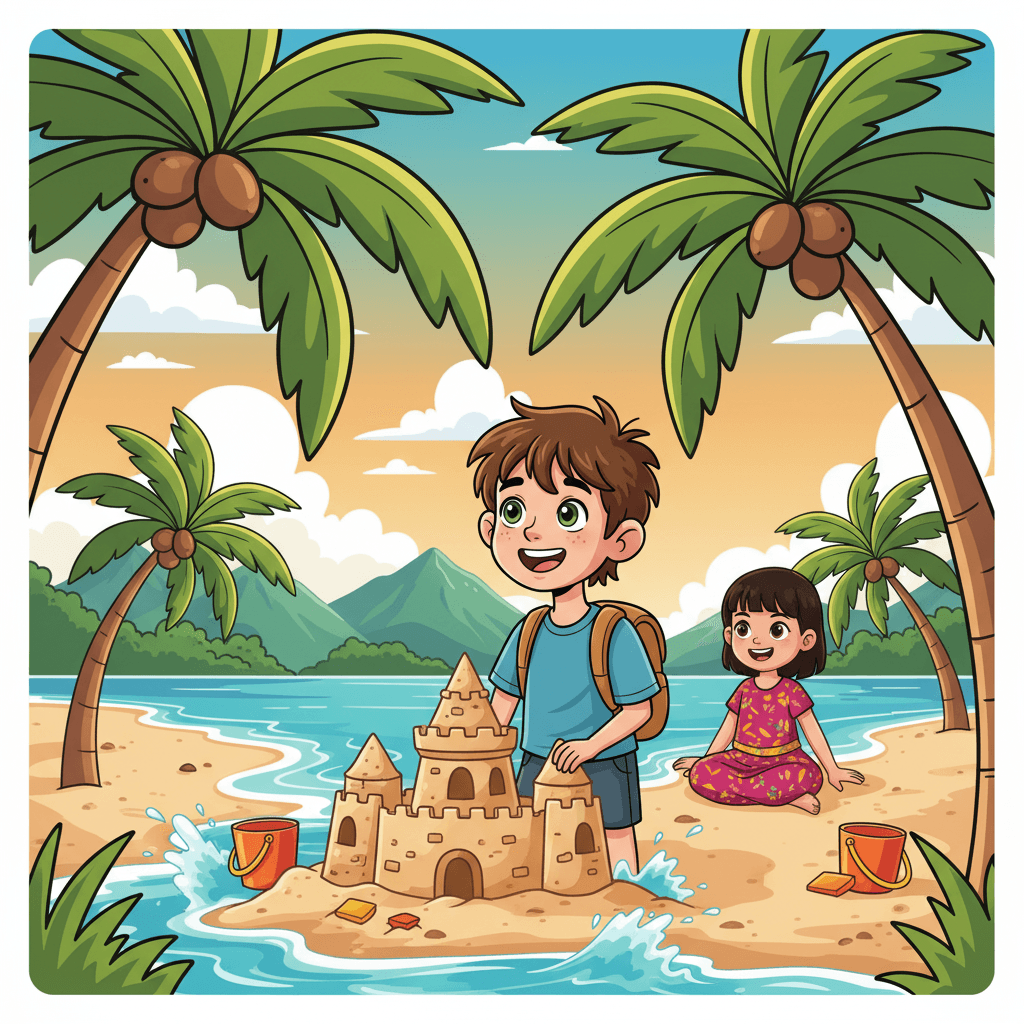 One day, Romain was playing on the beach near his house when he noticed a girl about his age watching him. She had long, dark hair and brown skin, and she smiled shyly when Romain waved to her. The two children soon became fast friends, playing together every day.