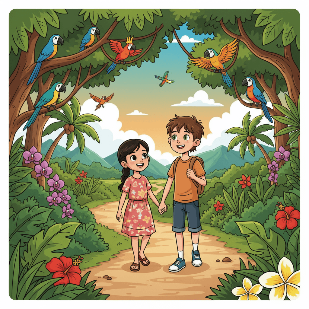 As the years went by, Romain and the girl, whose name was Mei, grew up together. They loved exploring the beautiful island, hiking through the jungles, and playing in the sparkling blue ocean. They did everything together and became the best of friends.