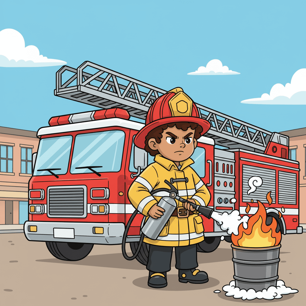 Maceo practiced his firefighting skills every chance he got. He learned how to use a fire extinguisher, tie knots, and even practiced sliding down a pole like the real firefighters.