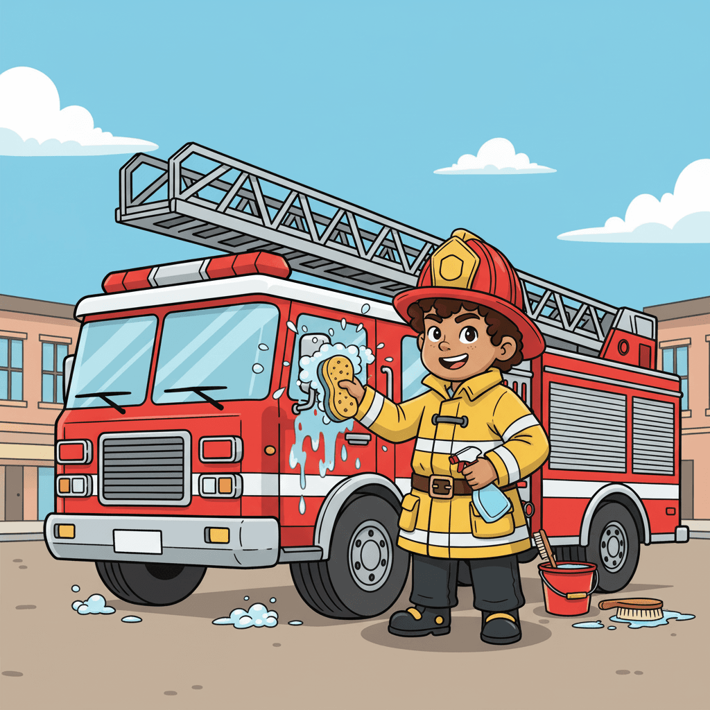 The firefighters were impressed by Maceo's enthusiasm and eagerness to learn. They let him help wash and polish the fire truck, which Maceo thought was the best day ever.