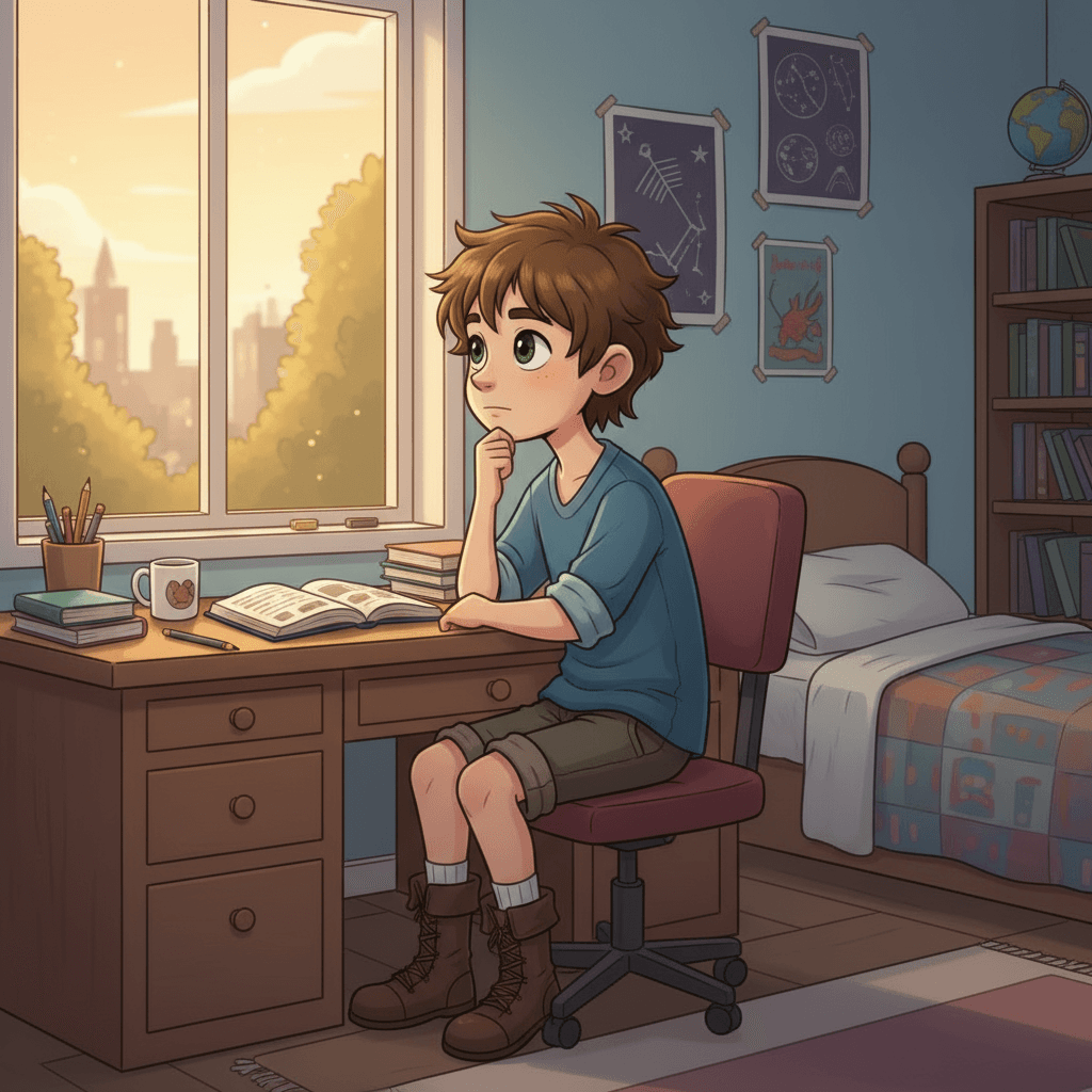 Adam was a curious 13-year-old boy who had always dreamed of going on an adventure. He lived with his parents in a small village, but he longed to see the world and discover new places.