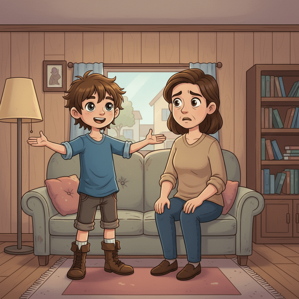 One day, Adam decided to share his dream with his parents. He told them that he wanted to go on a quest to find gold, so that he could use the money to buy them a beautiful chalet in the mountains.