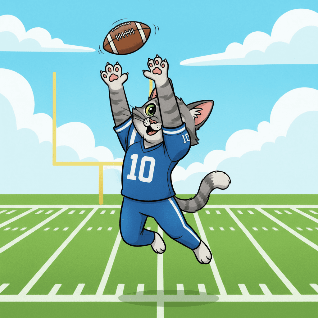 my grey tabby cat Ayla learns to play football