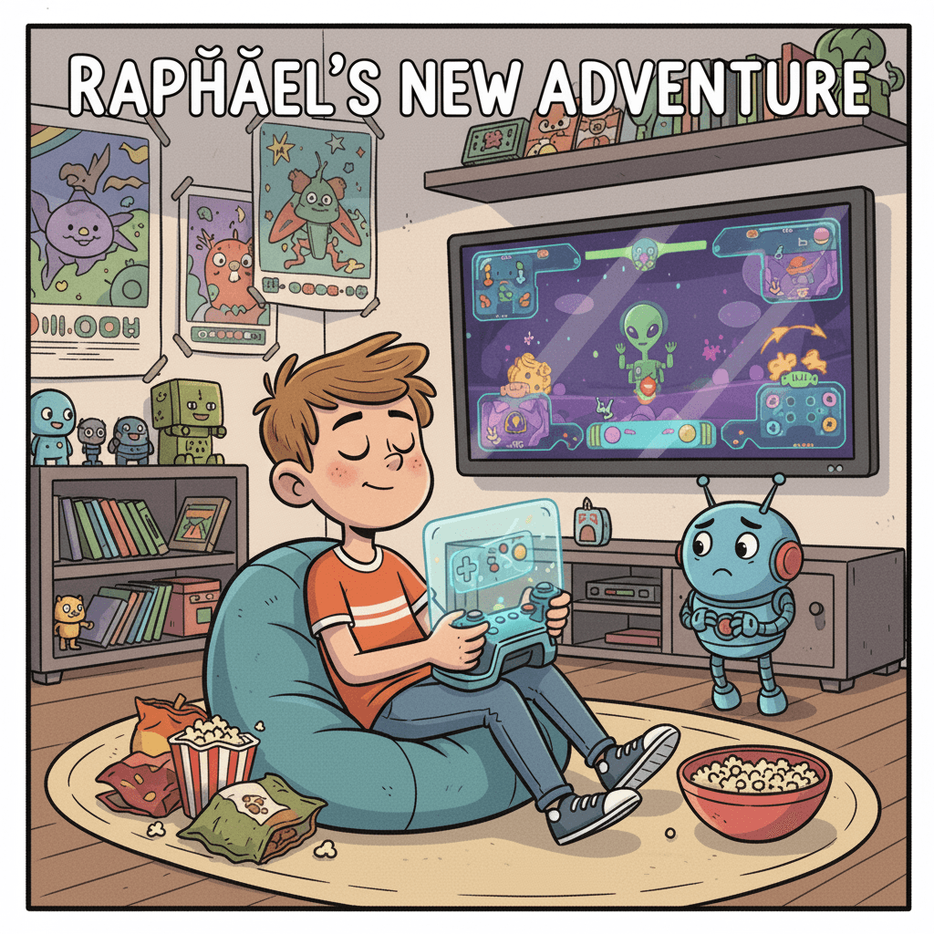 Raphaël a reçu à Noël une nouvelle console de jeu