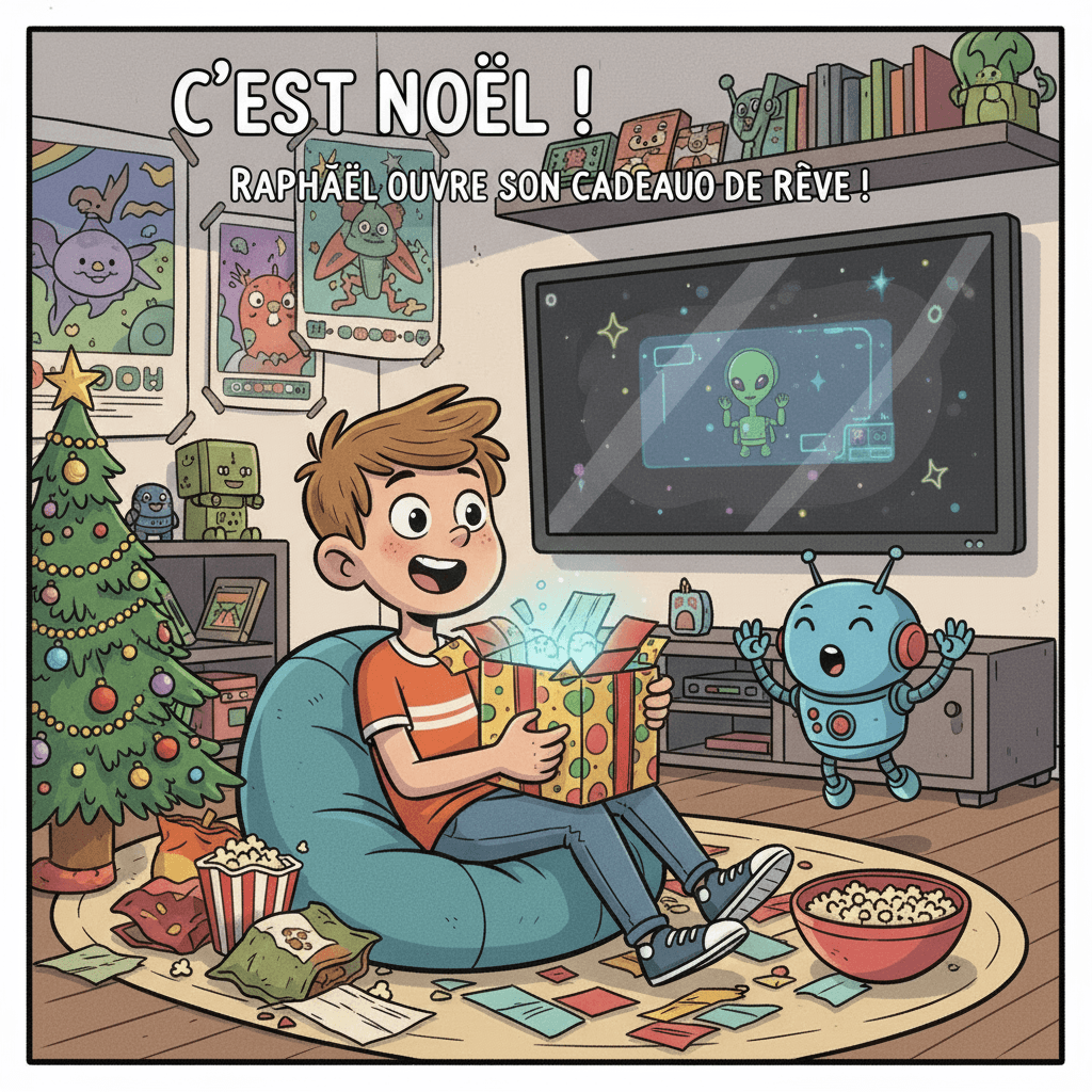 Raphaël a reçu à Noël une nouvelle console de jeu