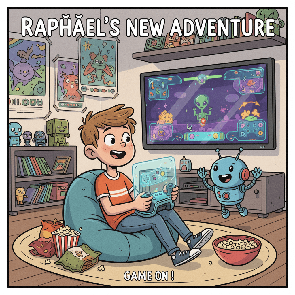 Raphaël a reçu à Noël une nouvelle console de jeu