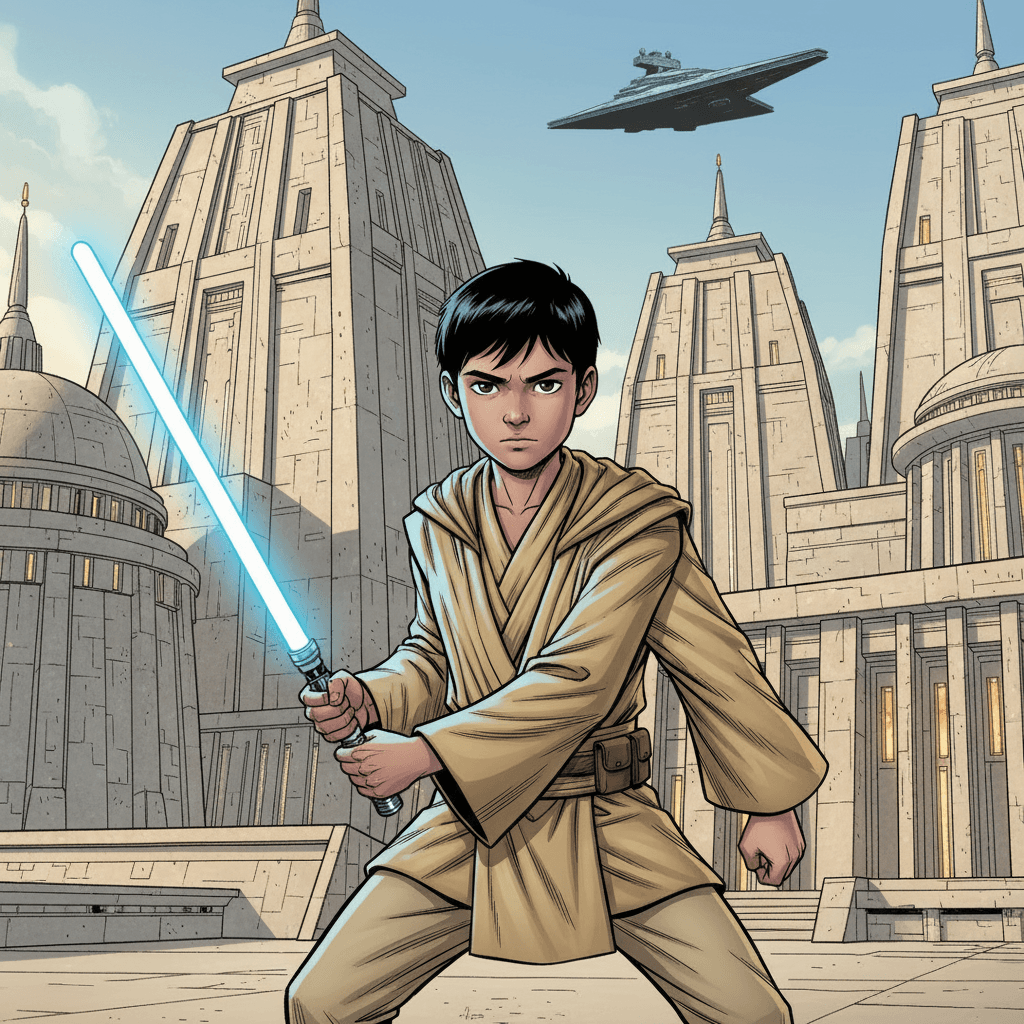 Raphaël's journey as a Jedi apprentice continued, filled with adventure, danger, and the constant pursuit of knowledge and wisdom. He knew that one day, he would stand alongside the greatest Jedi knights, ready to protect the galaxy from the forces of darkness. With unwavering determination and the guidance of his master, Raphaël was well on his way to becoming a true Jedi hero.