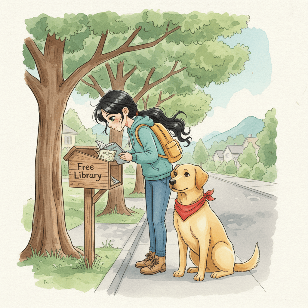 At the edge of the neighborhood, they found a little āFree Libraryā box. Inside was a slim book and, tucked between pages, an old hand-drawn map. It had a star near the words: āWhispering Hill.ā