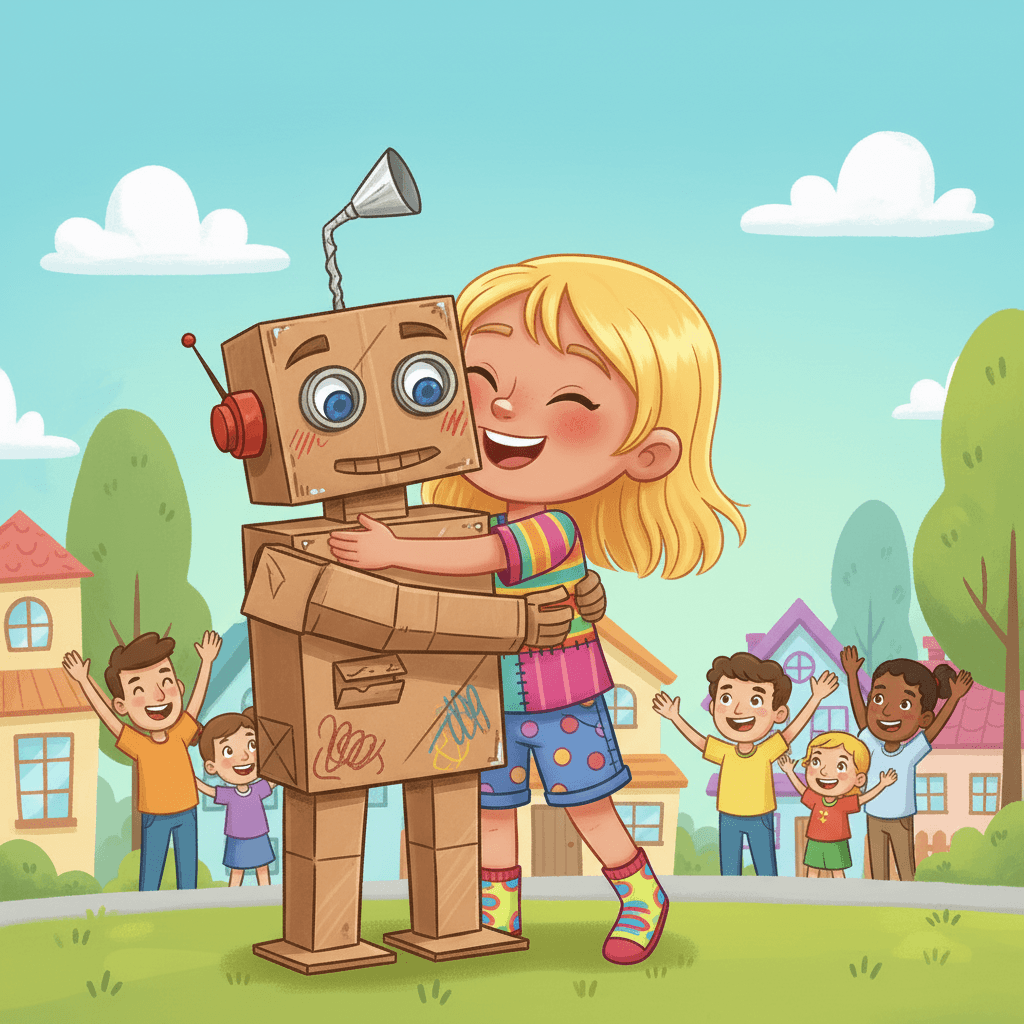 Sofia learned that heroes come in all shapes and sizes - even made of cardboard, with love and imagination.